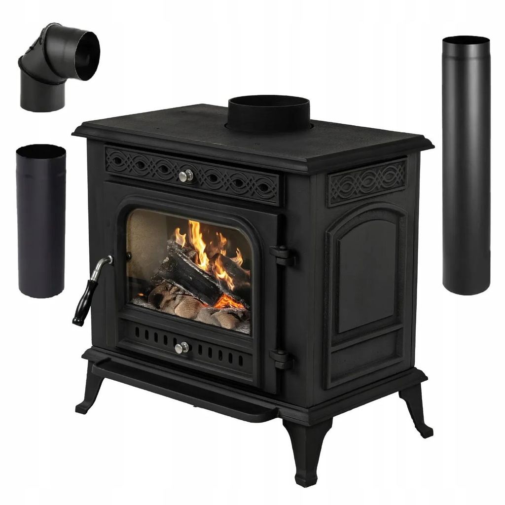 Gusseiserner Holzofen THUNDER HELIOS 10 kW Schwarz Produktbild 