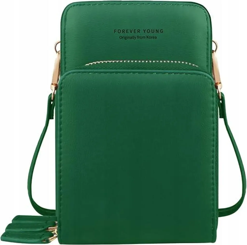 Petit Sac à Bandoulière Vert pour Téléphone et Documents - Modèle L20