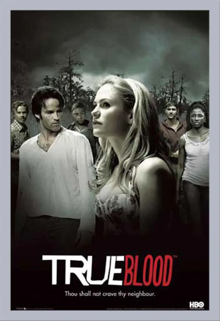 Set Poster True Blood 61x91.5 + Cornice MDF Argento Shinsuke Maxi