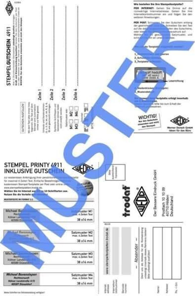 Ersatzgutschein Stempelplatte für Trodat 4911 Produktbild 