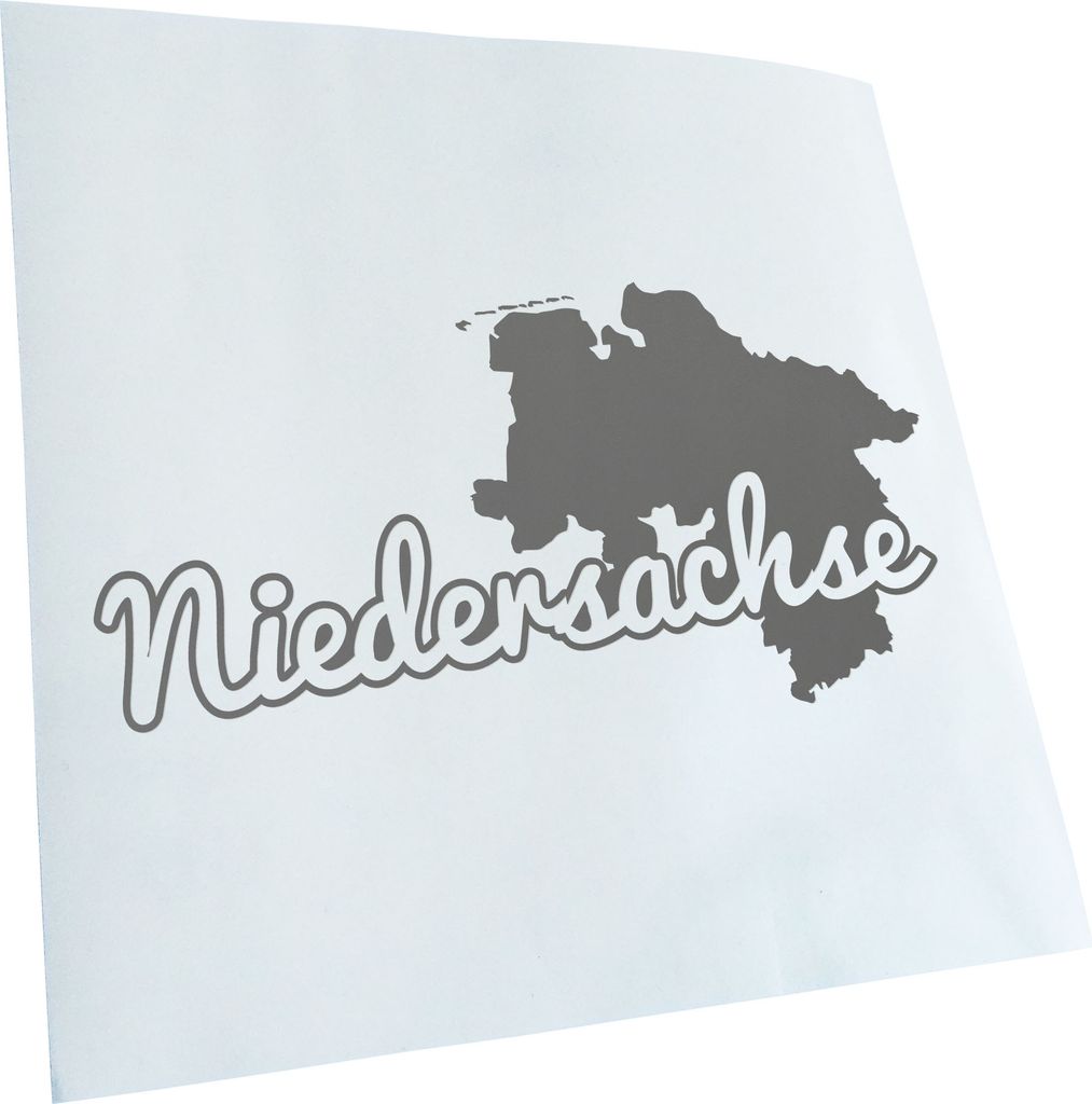 Kiwistar - Autoaufkleber - Niedersachse Herkunft - Grau - 30x15cm - Aufkleber für Auto, Laptop, Fahrrad, LKW, Motorrad mehrfarbig JDM Decal Racing