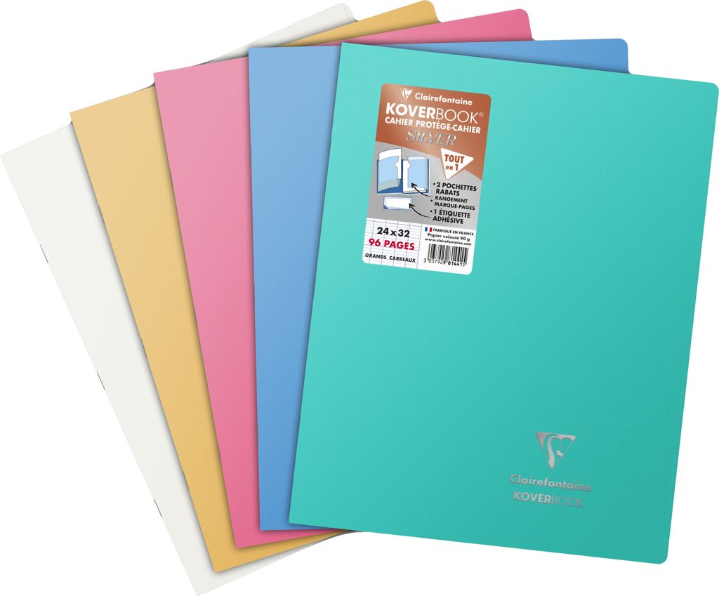 Clairefontaine Koverbook Silver 24x32 80 Blatt FR sortiert 981441C
