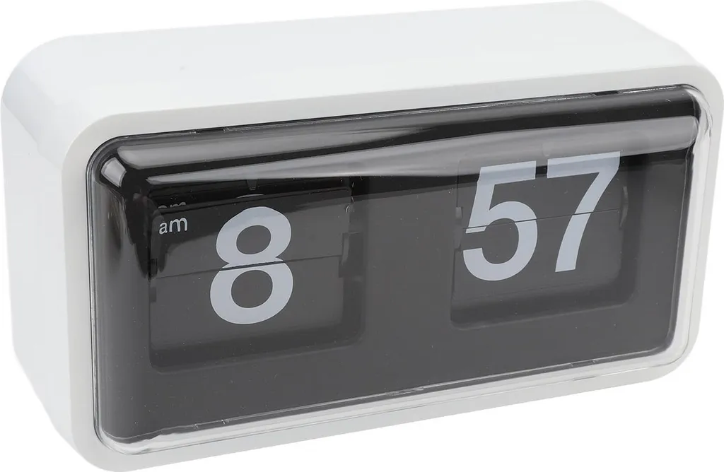 Horloge à poser multifonctionnelle blanche avec écran de protection clair