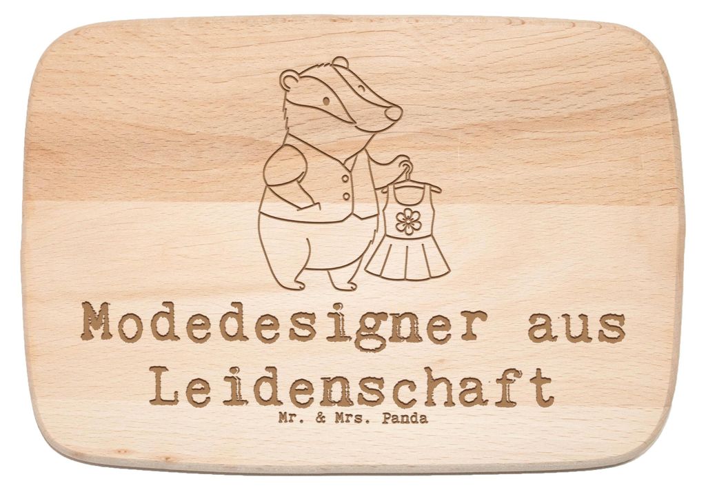 Mr. & Mrs. Panda Holzbrett Modedesigner Leidenschaft - Transparent - Geschenk, vesperbrett, Schneidebrett, Witzig, Fashion Designer, Lustig, Frühs...
