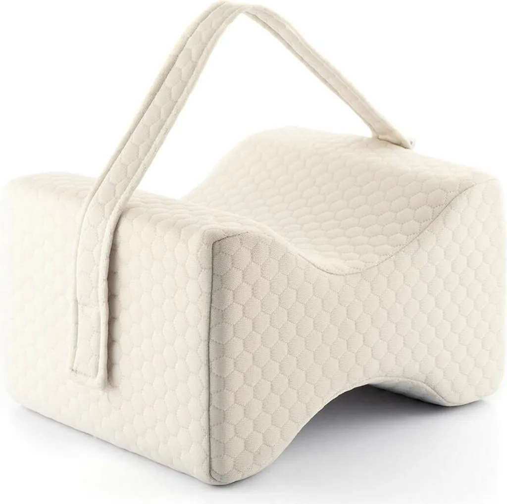 Coussin de genoux ergonomique pour dormir avec sangle de maintien