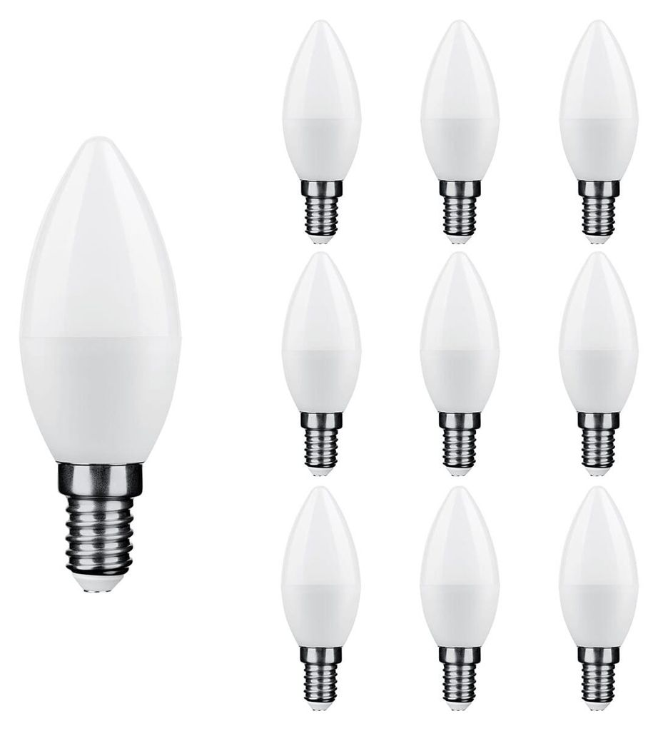 Modee E14 LED-Lampe 6W - 550lm - 4000K - Neutralweiß - LED-Kerzenbirne C37 - Ersetzt 45W-Glühbirne - 10 Stück