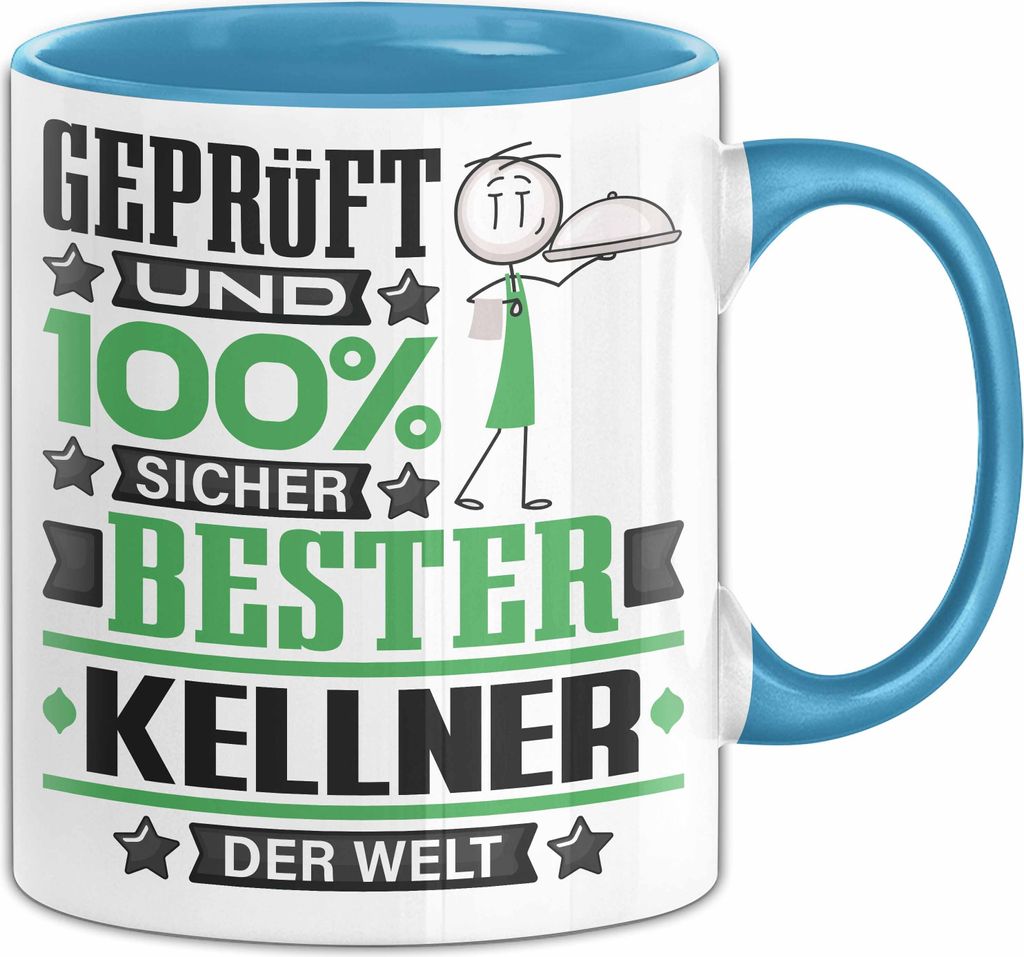 Kellner Geschenk Lustiger Spruch für Kellner Geschenkidee Bester Kellner Der Welt (Blau)