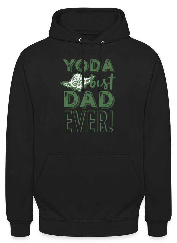 Star Wars: Mandalorian Yoda Best Dad Ever Uni Hoodie, XL, Schwarz