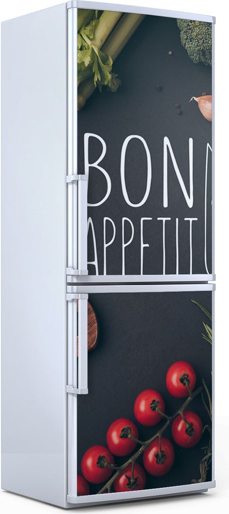 Magnete Dekorative - 60 cm x 180 cm - Küche Magnetmatte Kühlschrankmagnete - Bon Appetit Inschrift Gemüse