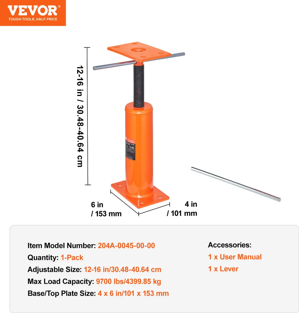 Martinetto VEVOR per Livellamento Camper e Roulotte 30,5-40,6 cm - 7