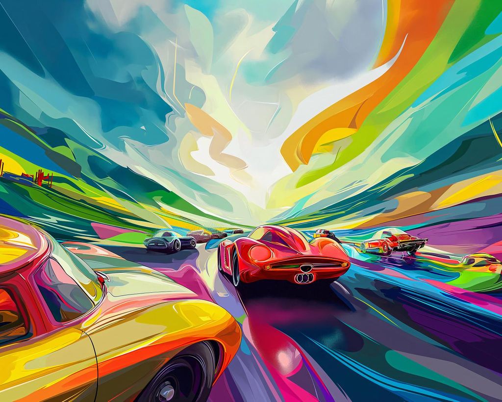 Plakat 50x40cm Rennen Bei Farben