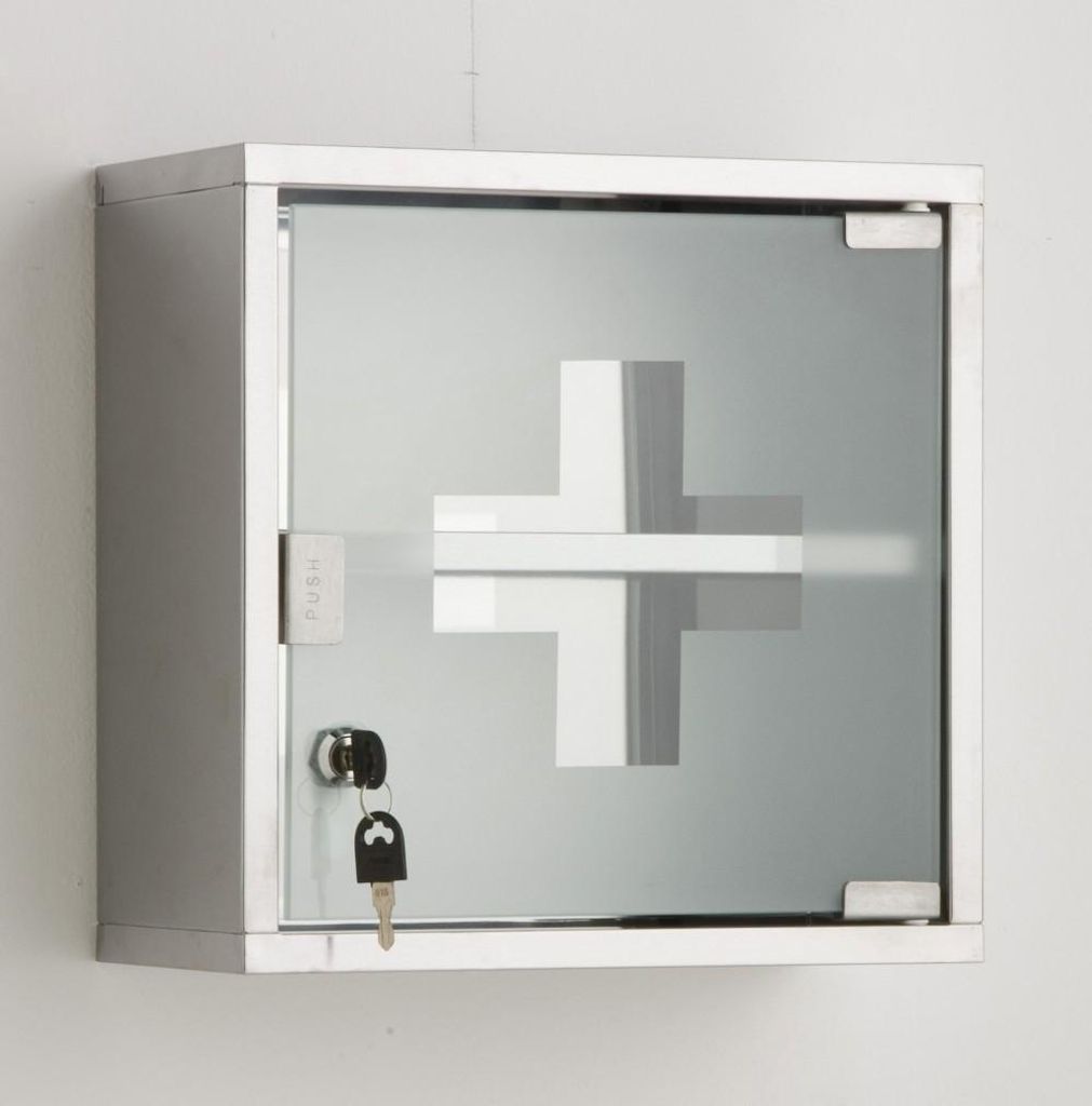 Medizinschrank L.30 cm, Metallimitat, Roma