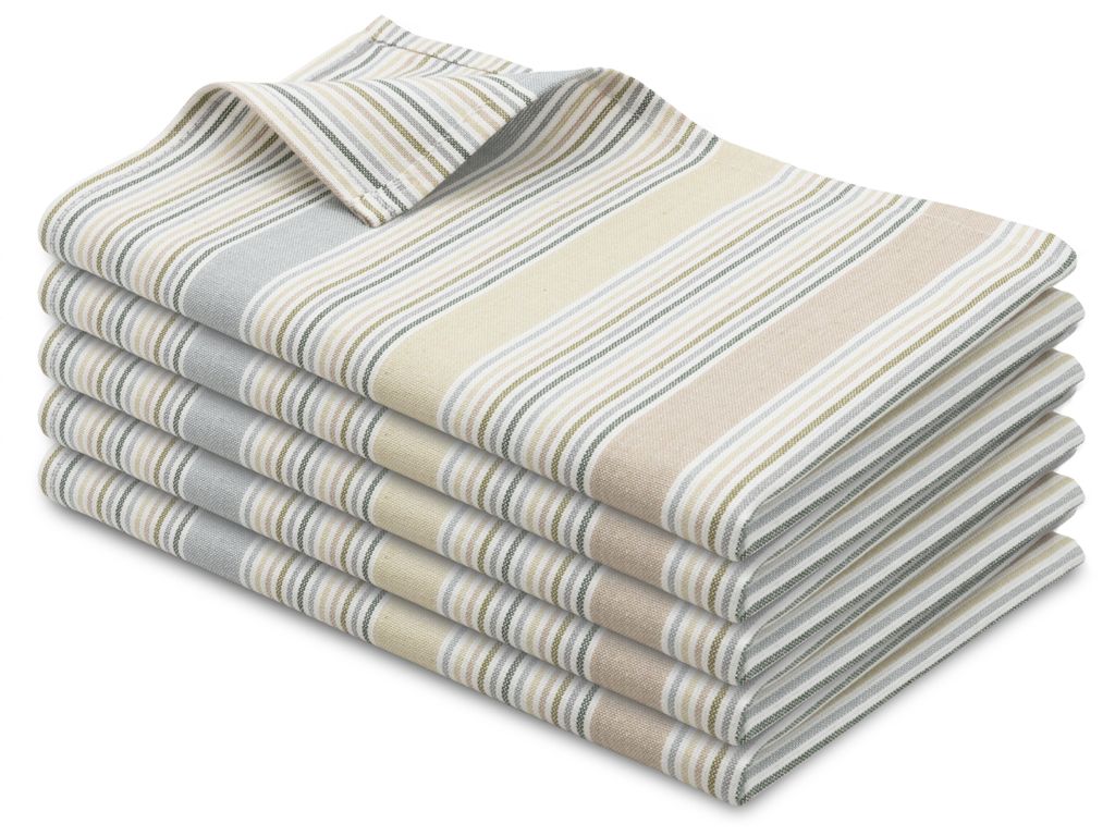 5er Set Geschirrtücher 100% Baumwolle, 50x70 cm, Grün Produktbild 