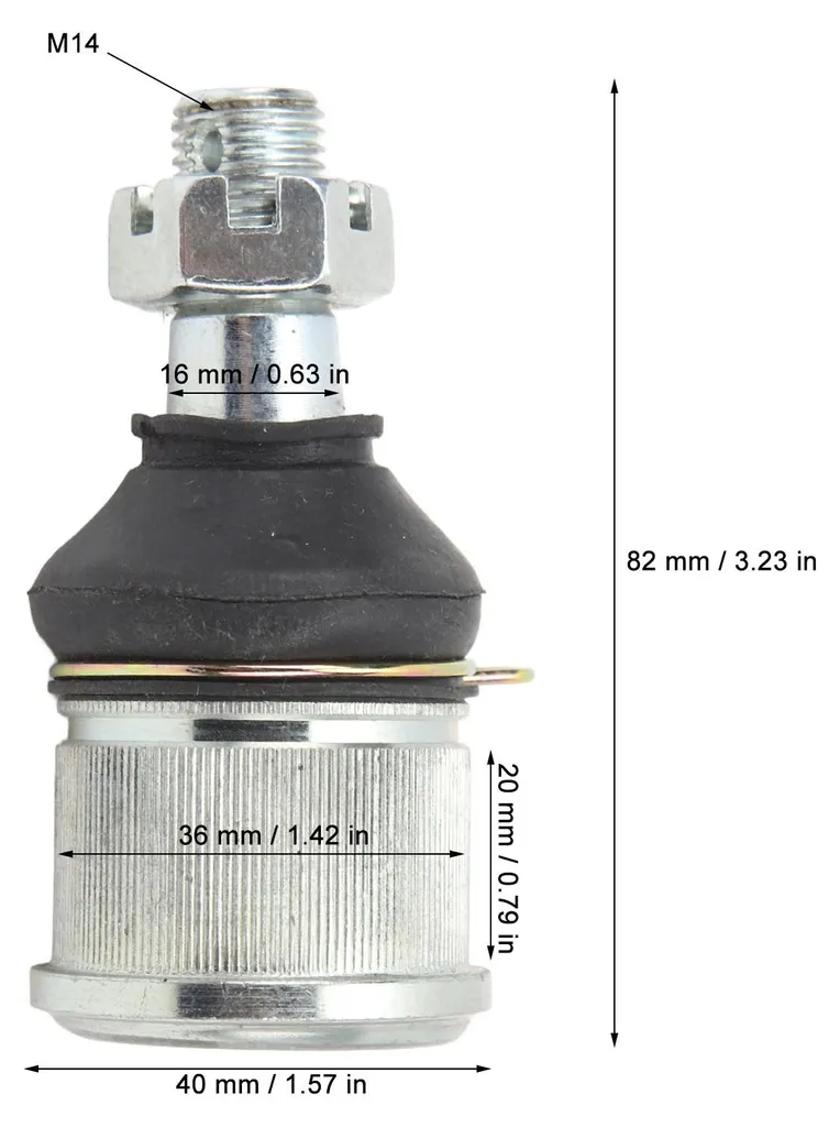 Rotule de barre d'accouplement M14 Jinling 250cc JLA-21B - 2 pièces - 19