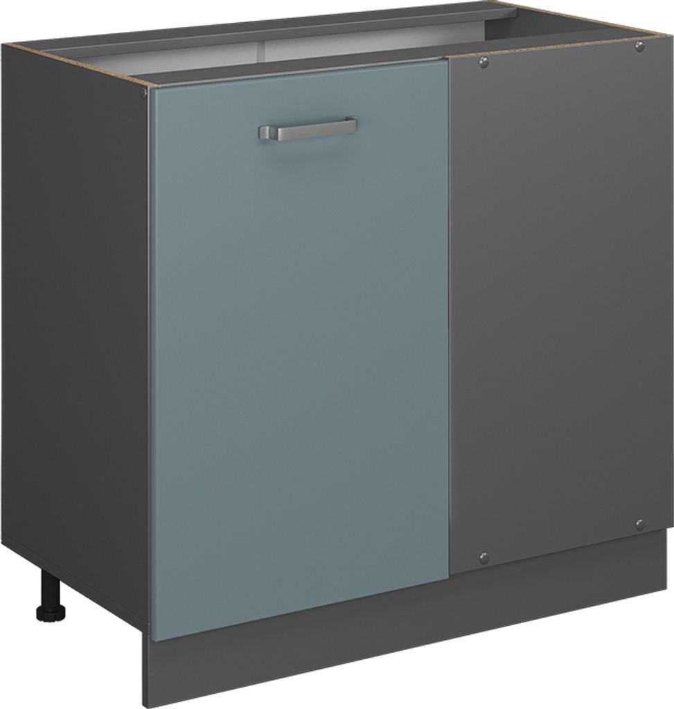 Eckunterschrank Vicco R-Line Blau-Grau 86 cm ohne Arbeitsplatte, Model 41179