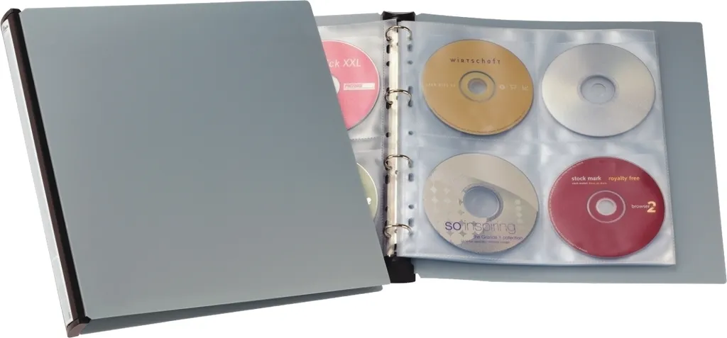 Range-CD et DVD 96 disques DURABLE - Classeur à anneaux rigide en PP - 3