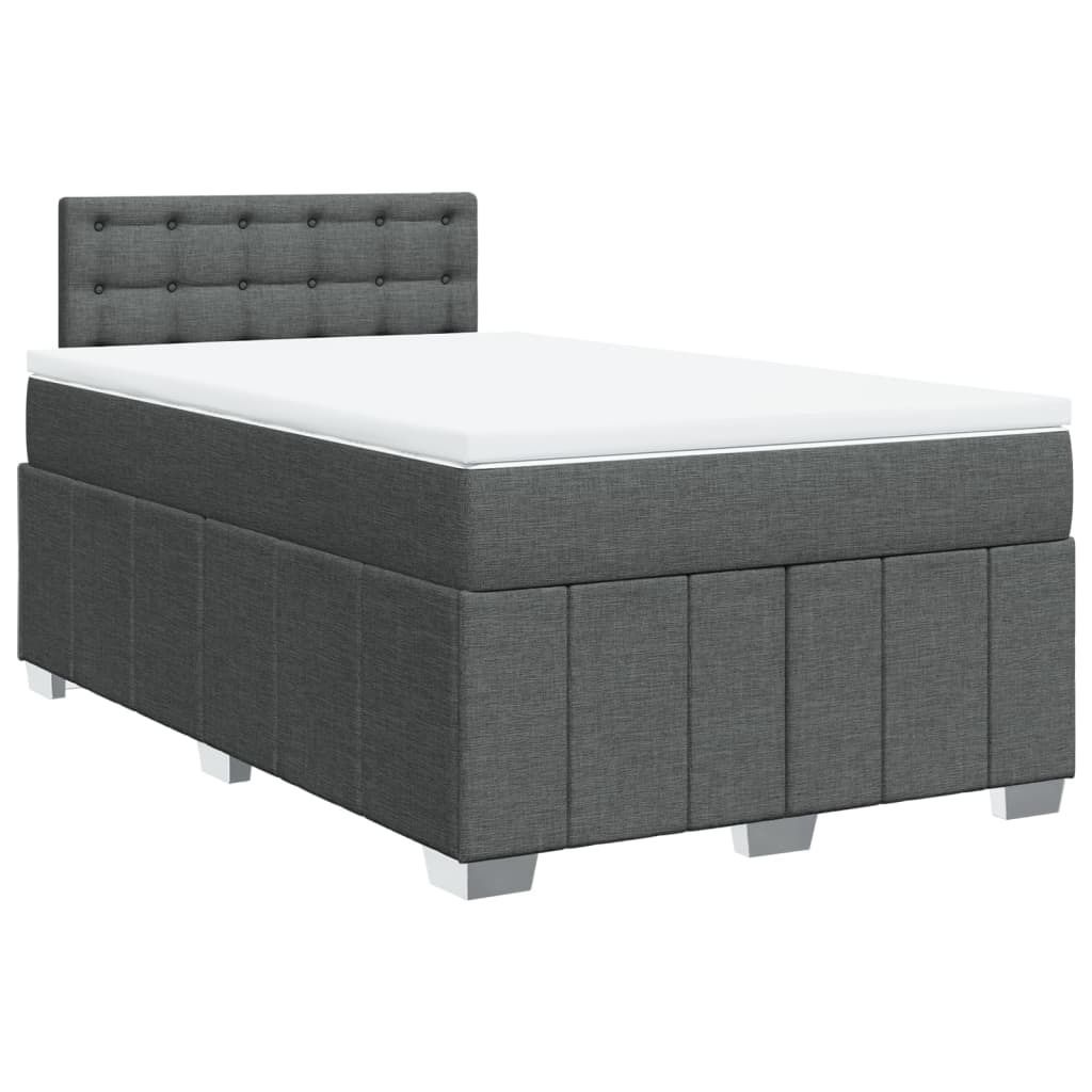 Boxspringbett mit Matratze Dunkelgrau 120x200 cm Stoff