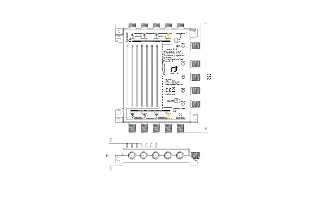Commutateur satellite cascadable 32 programmations Unicable II