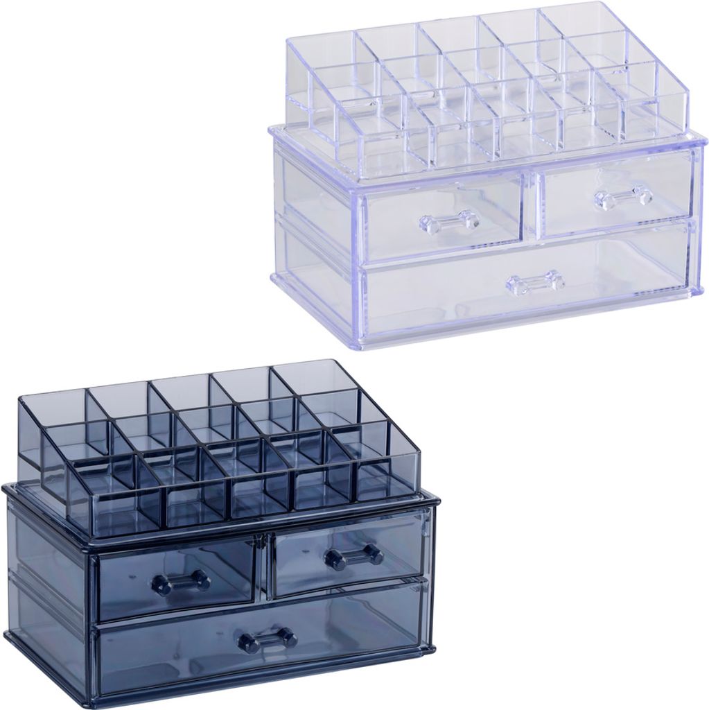 Touch of Beauty Make Up Organizer Schminktisch Organizer mit Fächern - Kosmetik, Hautpflege und Nagellack Organizer - 13,5x13x16 cm - Zufälliger ...