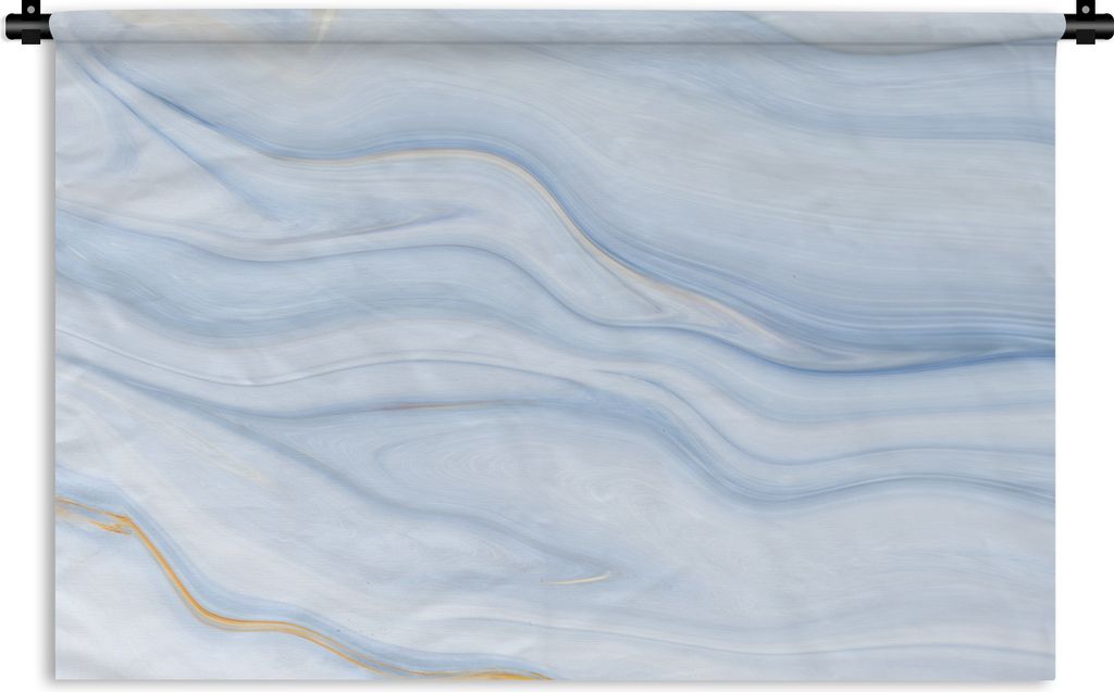 MuchoWow Wandteppich Wandbehang Marmor - Welle - Blau - Muster - Marmoroptik - Pastell 150x100 cm Tapisserie Dekoration Wandtuch - Waschbar - Tap...