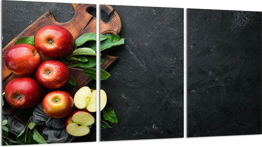 Copriforno Vetro Ceramica 30x52 cm Set 3 Pezzi Mele Ardesia - Offerta