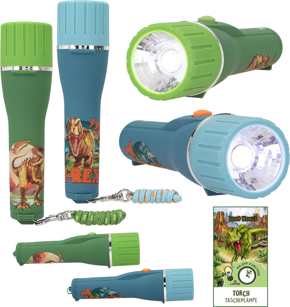 Lampe de poche Dino World de Depesche avec minuterie Image du produit 