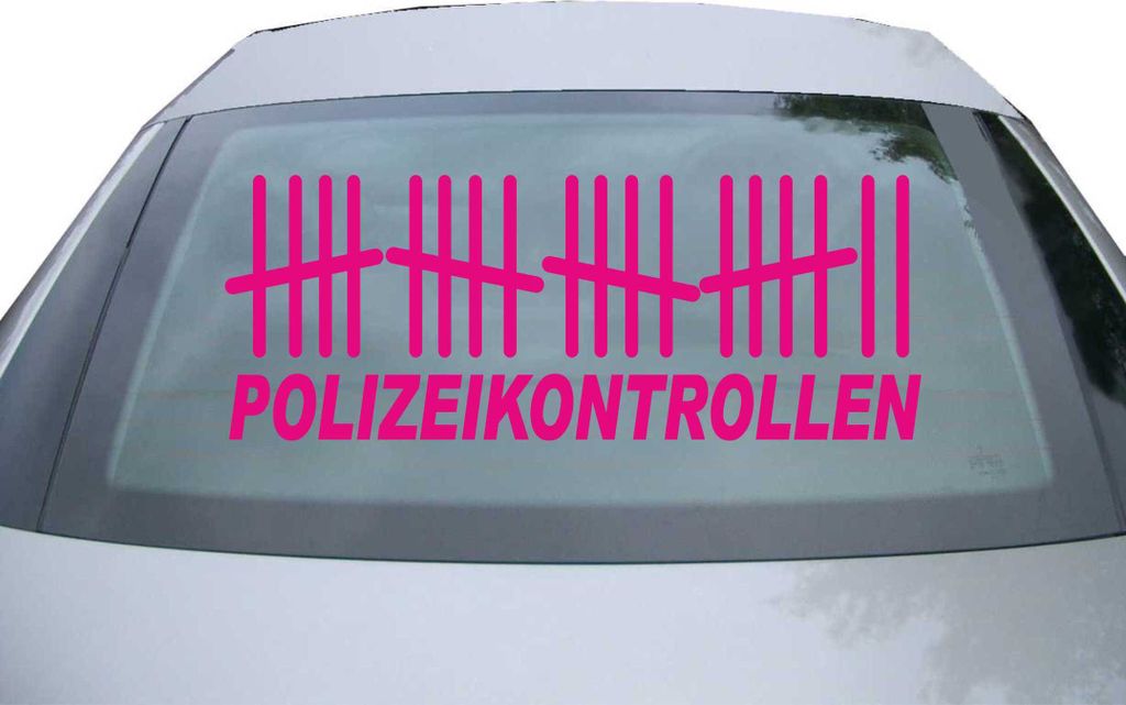 Indigos UG - Aufkleber Heckscheibe & Motorklappe DE2066 - pink - 600x228 mm - Polizeikontrollen - Auto Scheiben Fenster Heckklappe Tuning Racing JD...