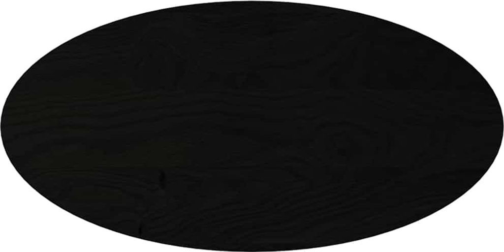 Tischplatte Dunkelbraun 100x50x4 cm Massivholz Eiche Oval