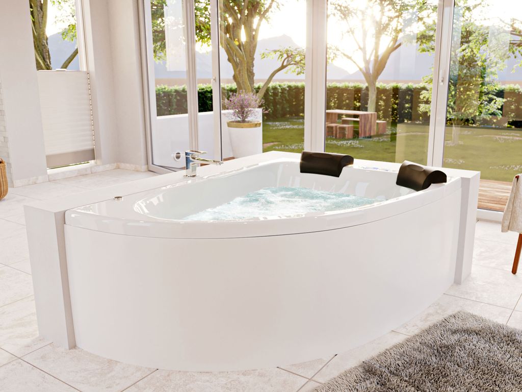 Langeck Whirlpool Royal XL 180x130 rechts Germany 21 Düsen ohne Armatur : Ohne Armaturen Varianten: Ohne Armaturen