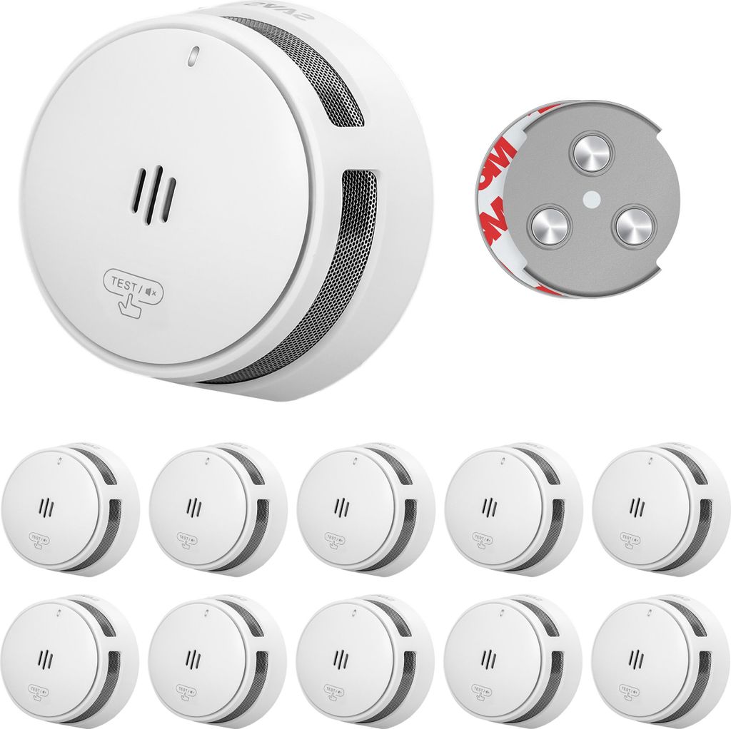 SAVS S10 Rauchmelder mit Magnetbefestigung - 10 Stück - 10 Jahre Batterie - Kompaktes Design - Entspricht der europäischen Norm - Brandalarm