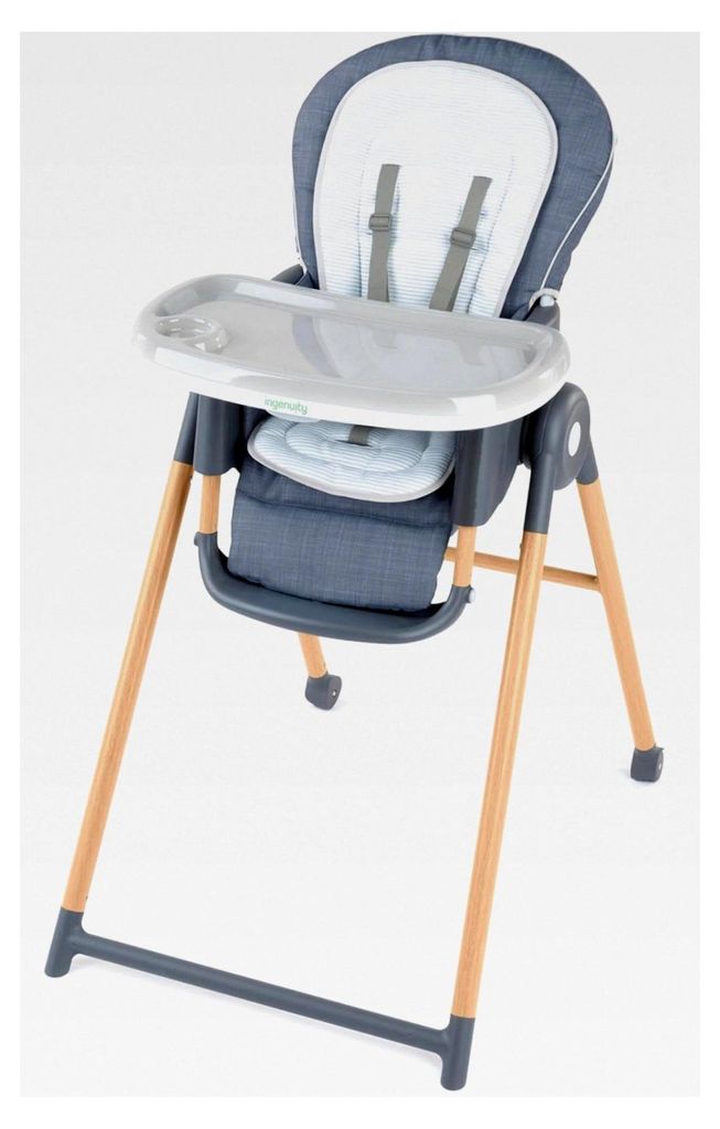 Proper Positioner Deluxe Hochstuhl - 7-in-1 wandelbarer Babysitz, Beine mit Holzimitatdruck, Unisex, für 0-36 Monate