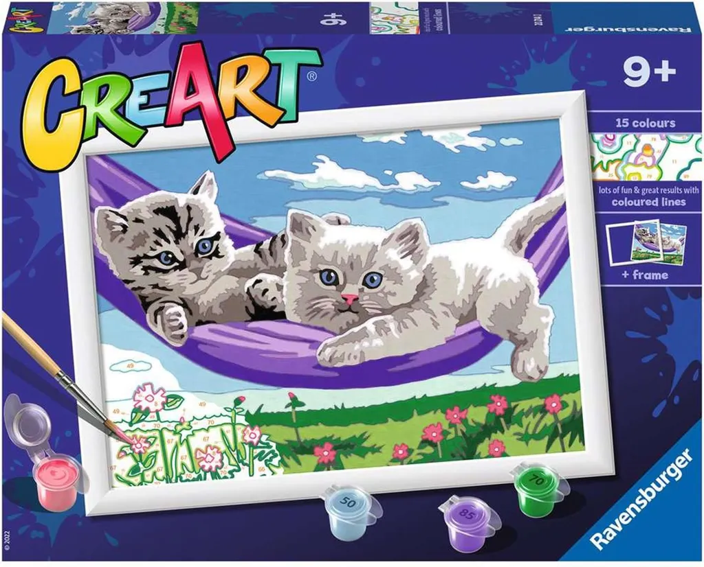 Peinture par numéro enfant CreArt Hamac amusant avec cadre inclus
