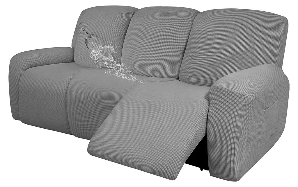 100% doppelter, wasserdichter Sofabezug, 8-teilig, Stretch-Relining-Couchbezug mit Tasche, Jacquard, 3-Sitzer-Sofa-Schonbezug, auslaufsicher, wasch...