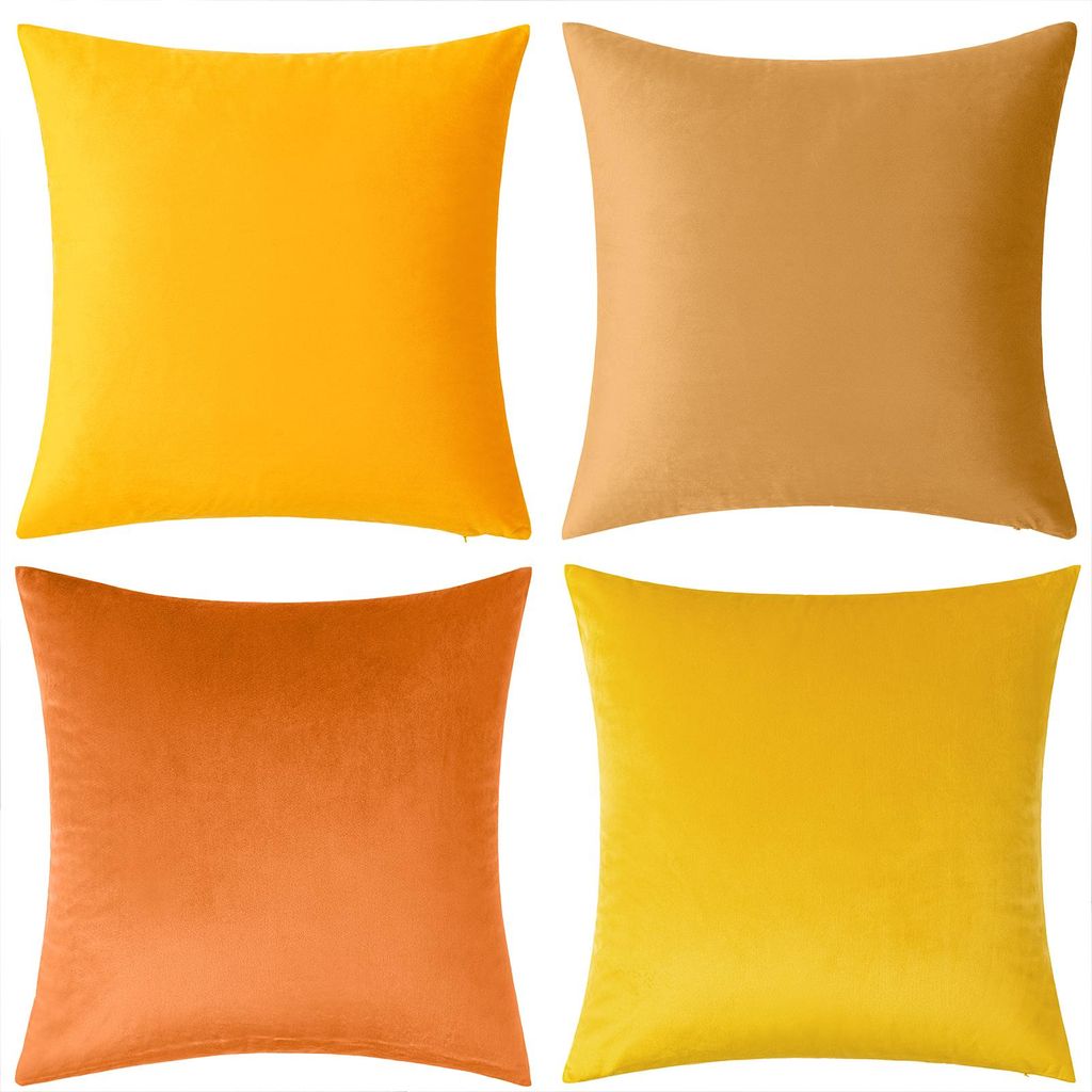 Kissenbezug 45x45 4er Set Premium Samt Kissenhülle Deko für Produktbild 