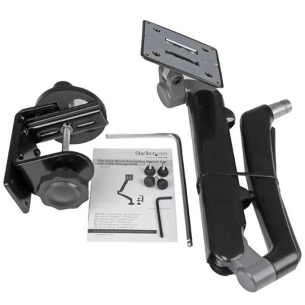 Bras de Fixation Écran Orientable et Support Table en Acier avec Clips