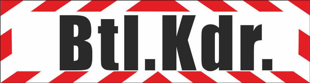 INDIGOS UG - Magnetschild "Btl. Kdr" mit Rahmen 30 x 8 cm reflektierend - Magnetfolie für Auto / LKW / Truck / Baustelle / Firma