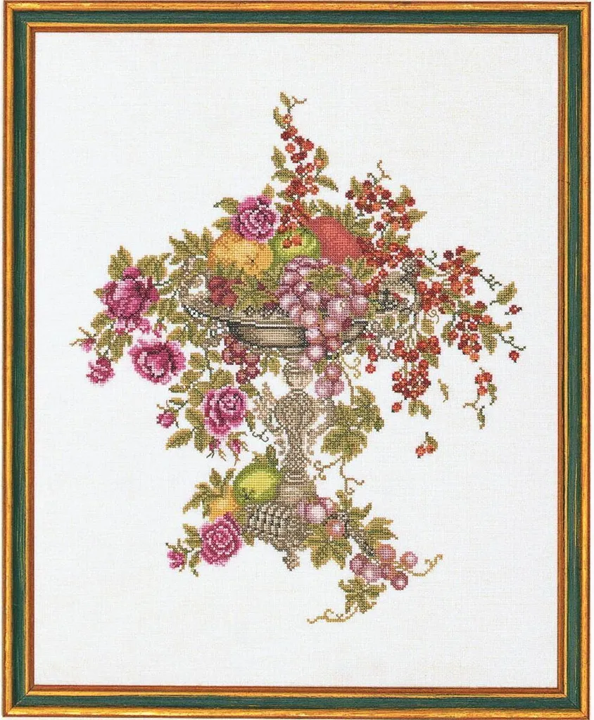 Kit Point de Croix Eva Rosenstand Rehausse avec fruits 40x50cm 12-458