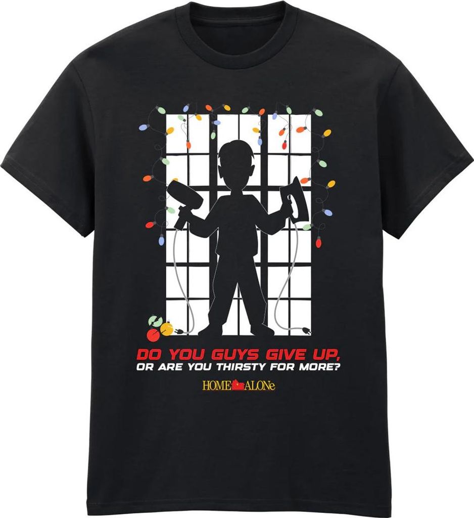 Home Alone - T-Shirt für Herren/Damen Uni, weihnachtliches Design HE3791 (L) (Schwarz)