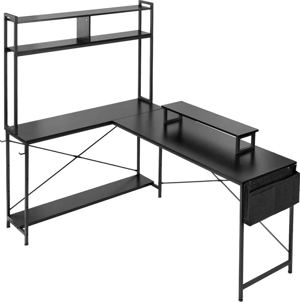 Bureau gaming en L 170 cm robuste avec support CPU et charge de 68 kg - 9