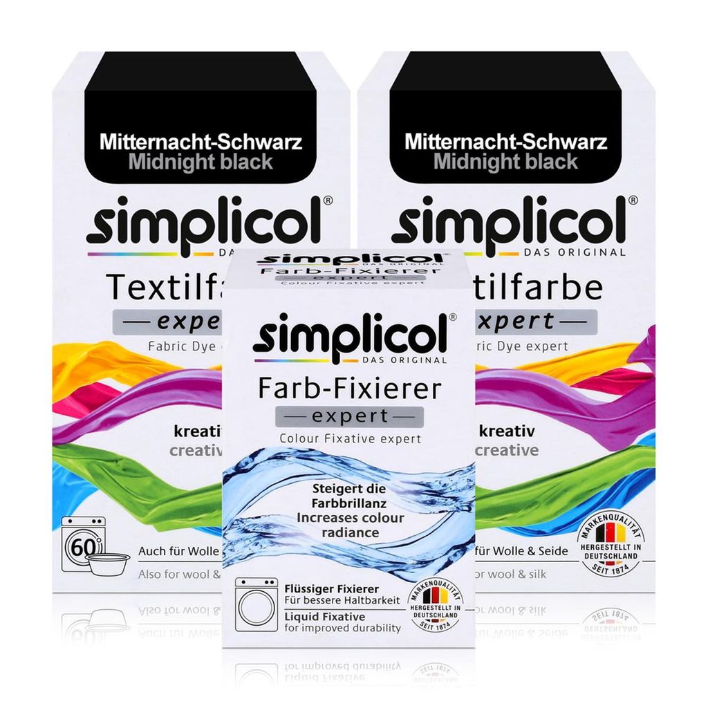 Simplicol Textilfarbe expert 2x Mitternacht-Schwarz 150g & Produktbild 
