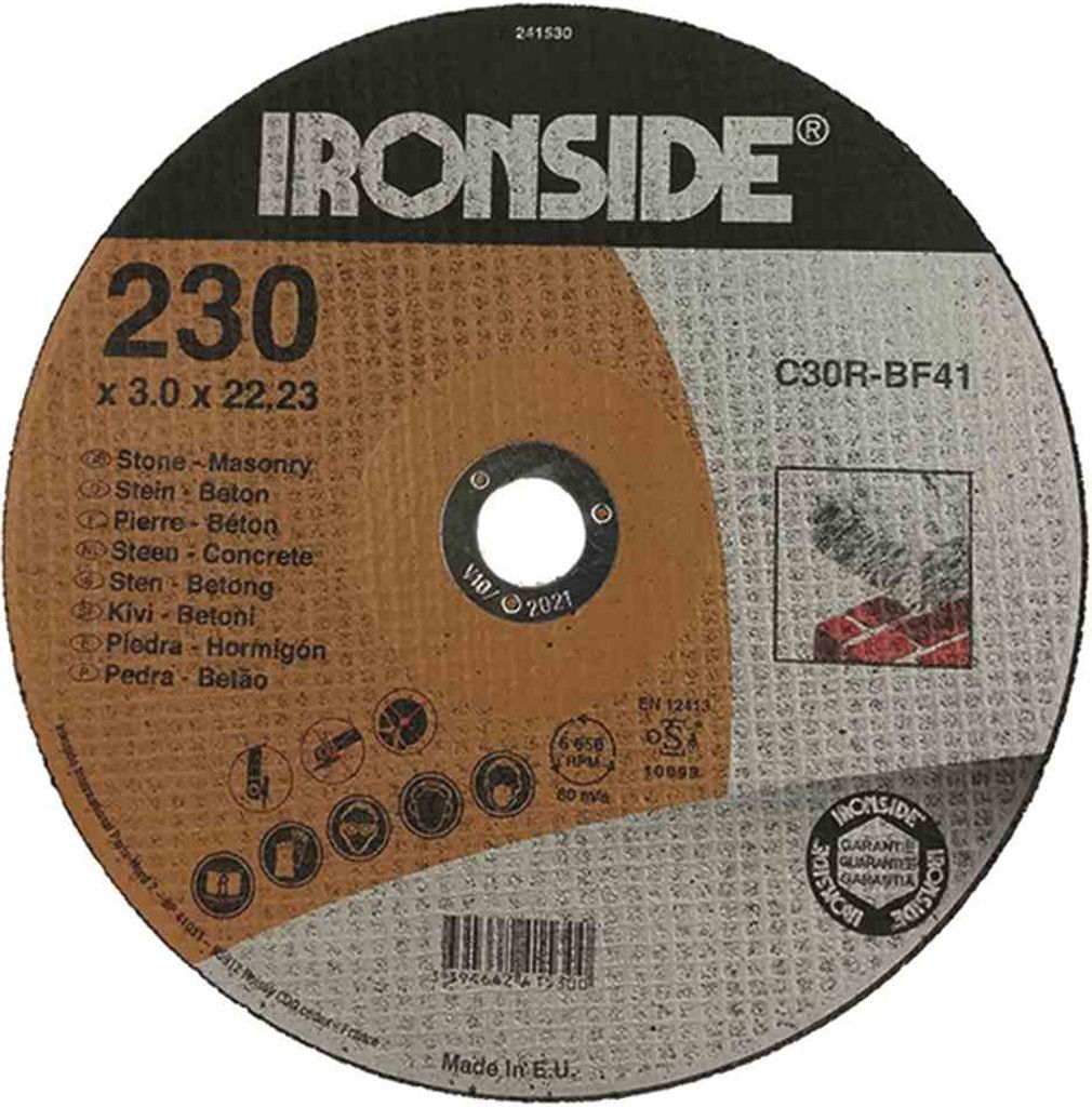 Ironside 241-530 Trennscheibe 230x3,2mm Stein Bohrung 22mm, grau