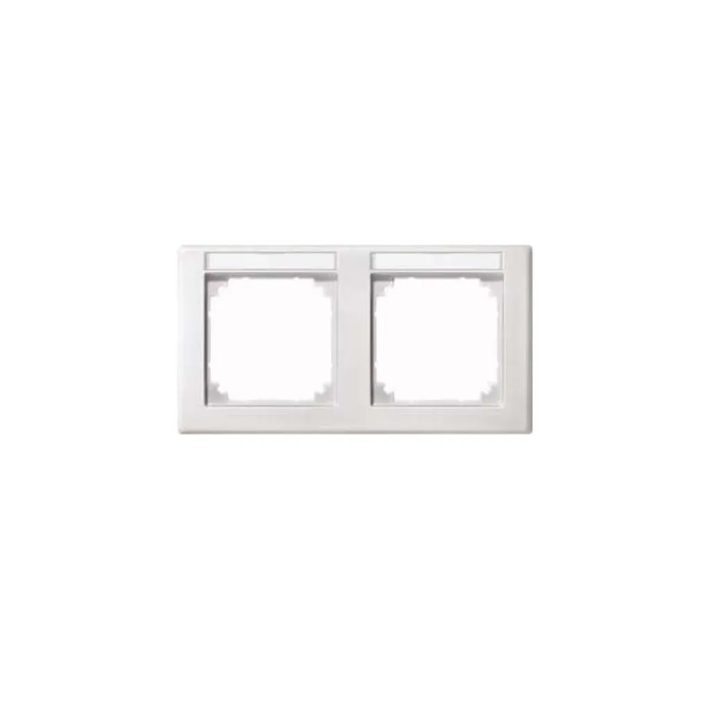 Cadre de Finition Double Merten 473219 pour Interrupteur Blanc Polaire