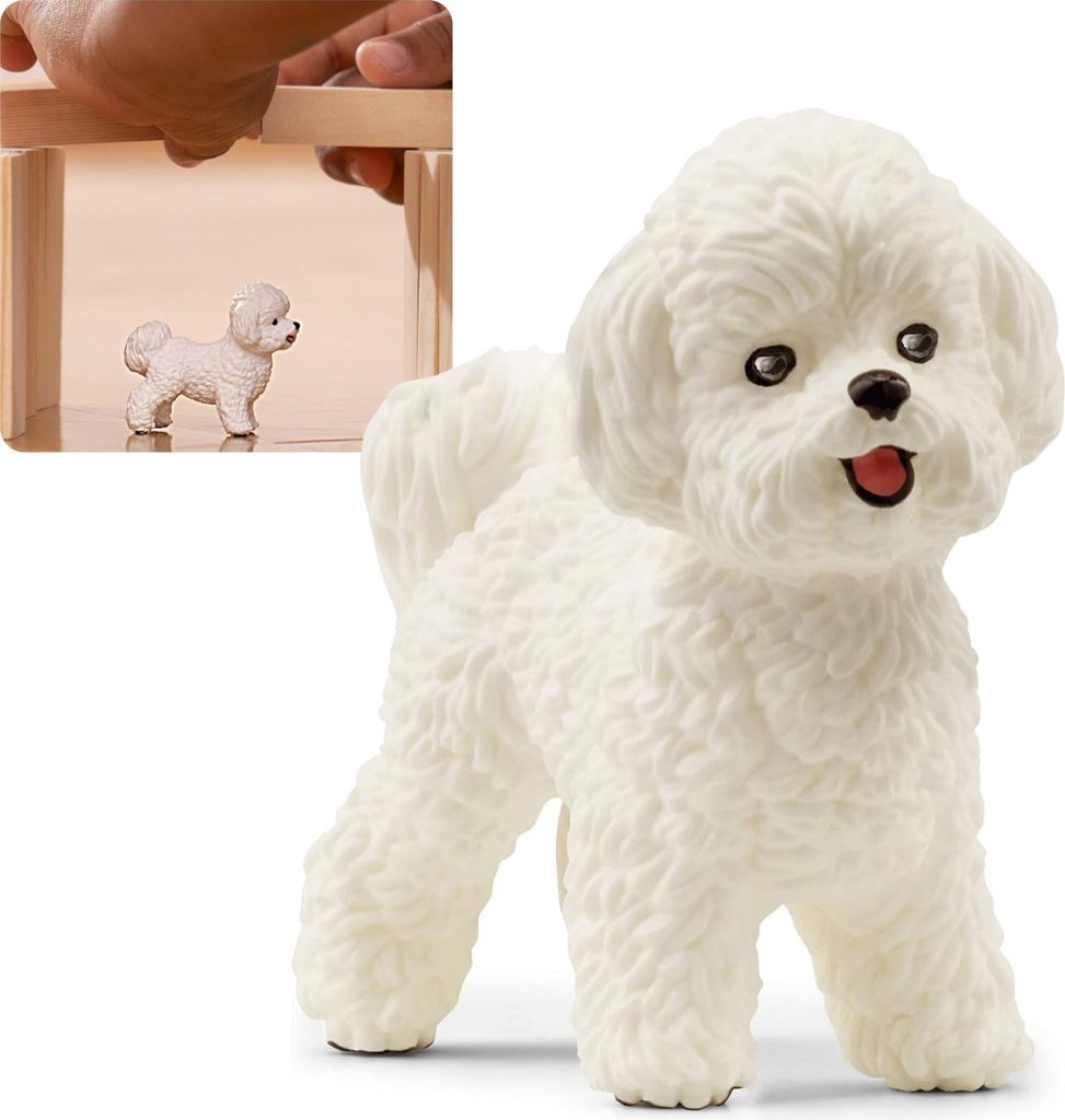 Schleich Bichon Frise Hund, Farm World Kinderfigur