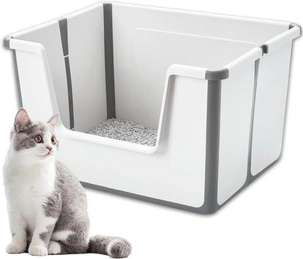 Grande cage transport chat pour voyage en voiture grise et étanche