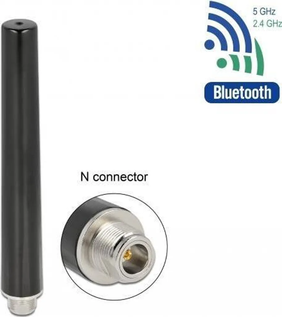 Antenne Omnidirectionnelle WLAN Bi-bande Delock N Femelle WiFi 6 dBi