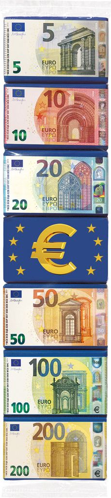Heidel Euro Geldstange 7 einzelne Täfelchen in Geldschein Produktbild 