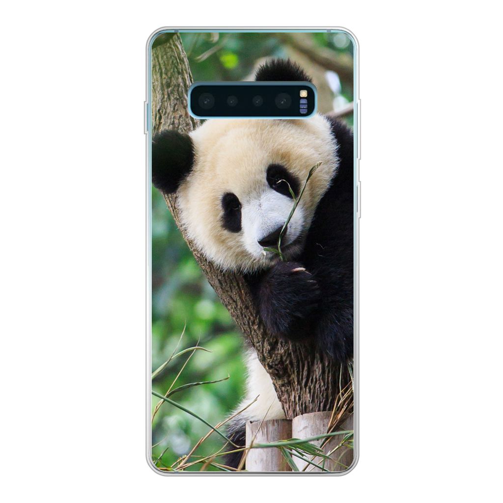 MuchoWow Handyhülle Schutzhülle Hülle für Samsung Galaxy S10 Lite Panda - Tiere - Dschungel - Natur Silikon Softcase Handy Hülle - Schutz