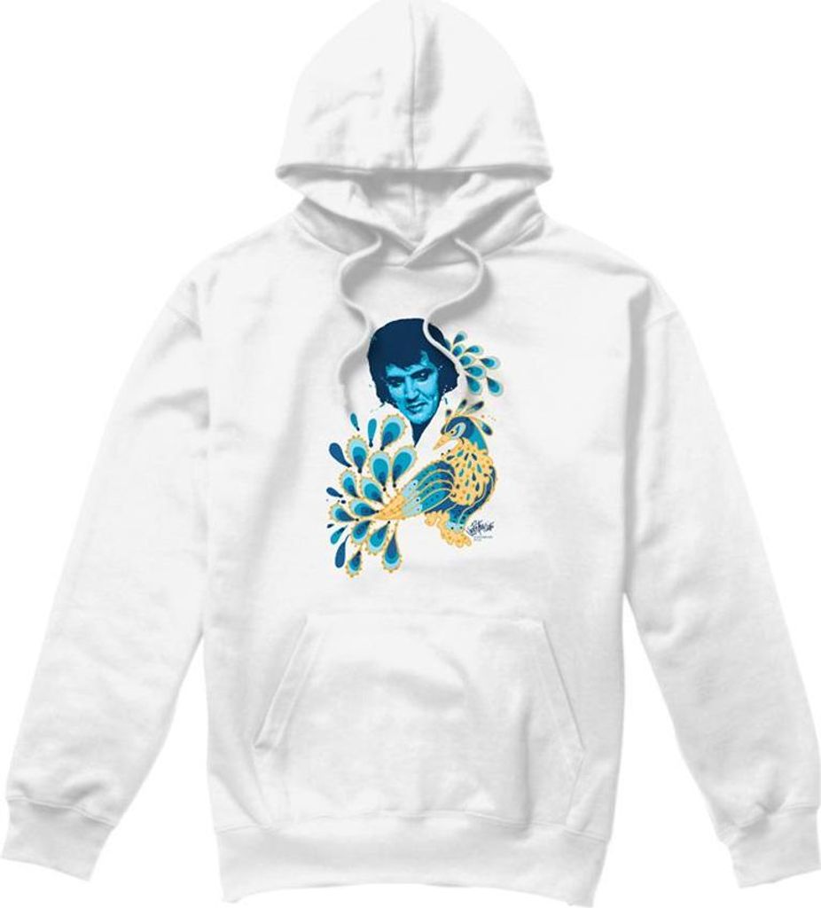 Elvis Presley - Kapuzenpullover für Herren/Damen Uni TV32251 (S) (Weiß)