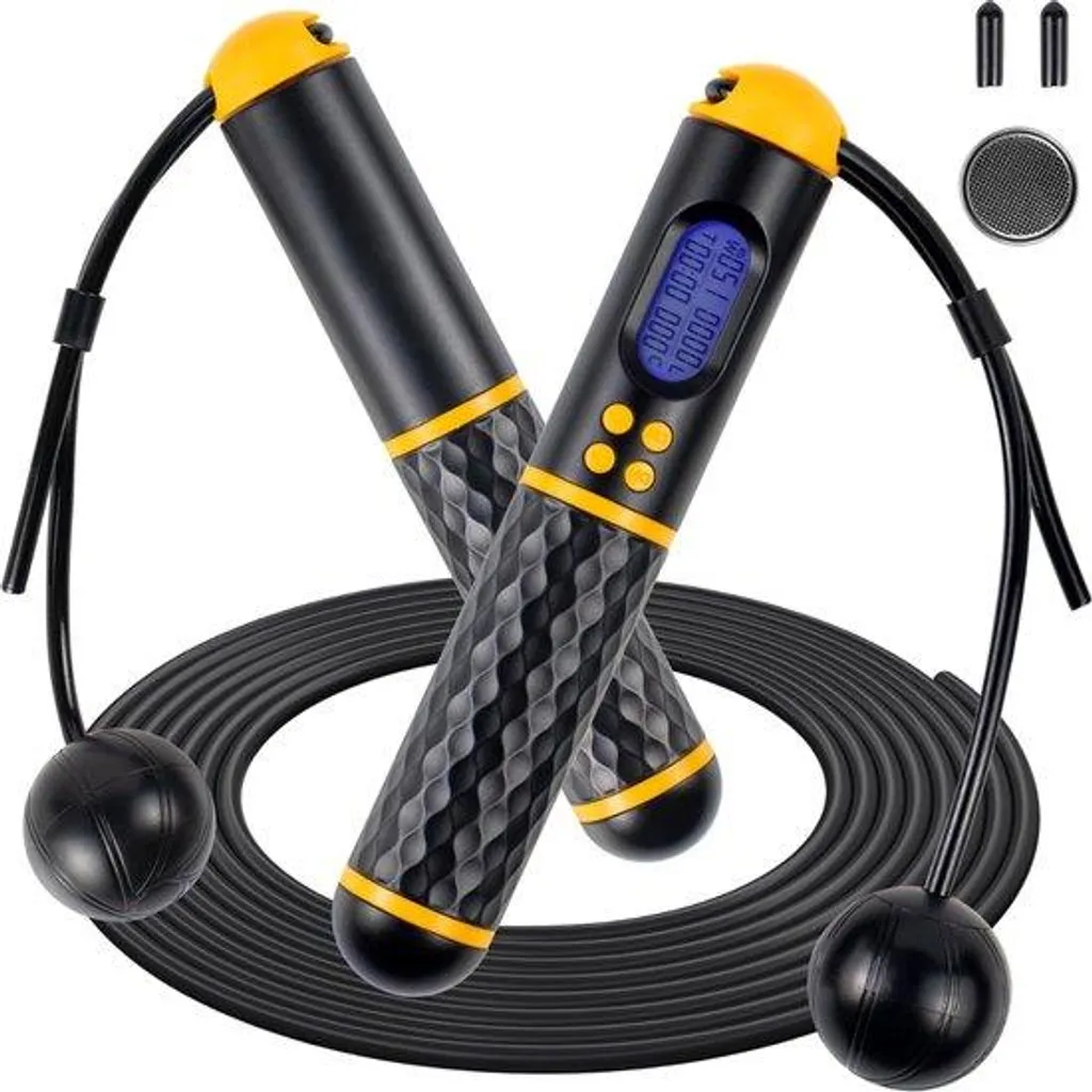 Corde à sauter de fitness réglable avec disques de lestage amovibles