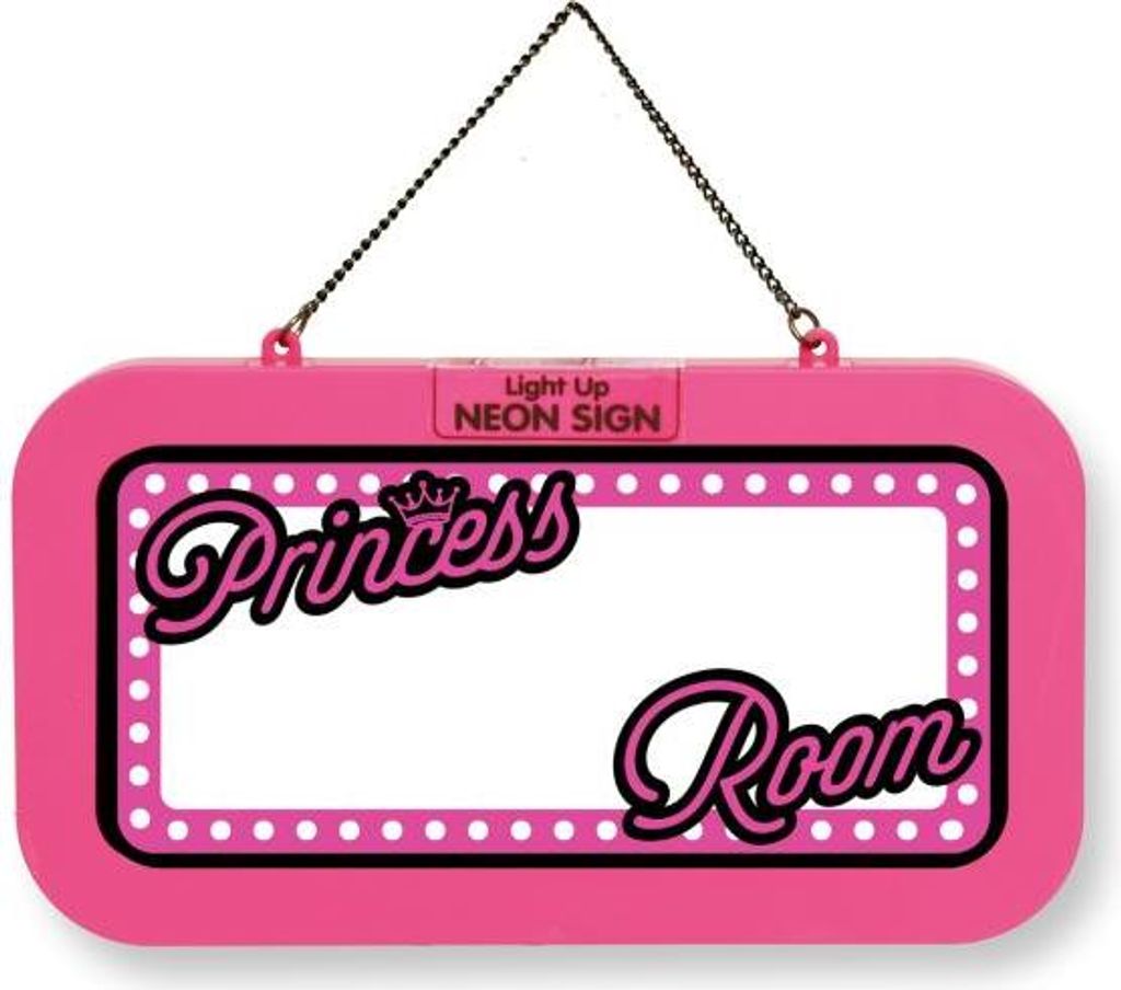 LED Leuchtschild Neonschild mit Namensfeld , Leuchtende Wanddekoration mit Batterie, 18,7x10,3x1,6cm - Blank Princess